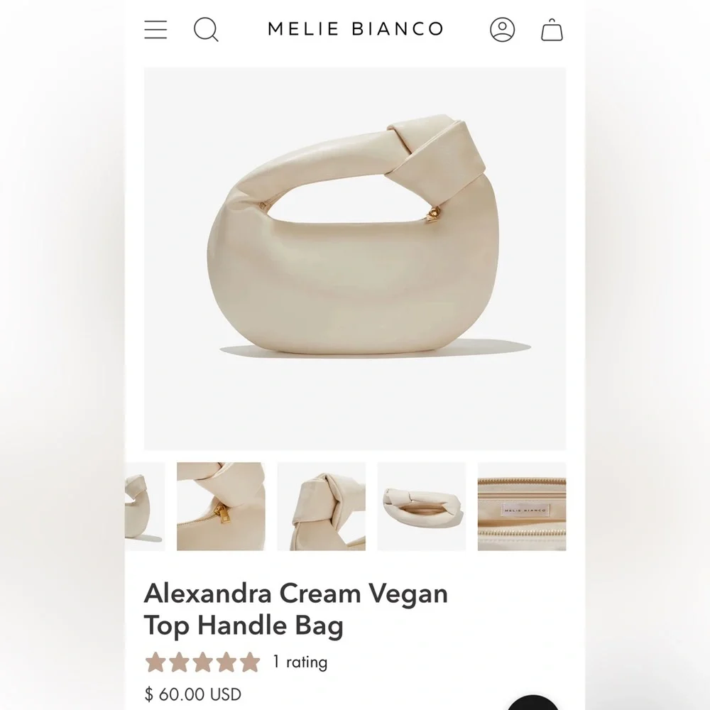 NWT MELIE BIANCO ALEXANDRA VEGAN LEATHER TOP HANDLE PUFFY BAG - Picture 9 of 9